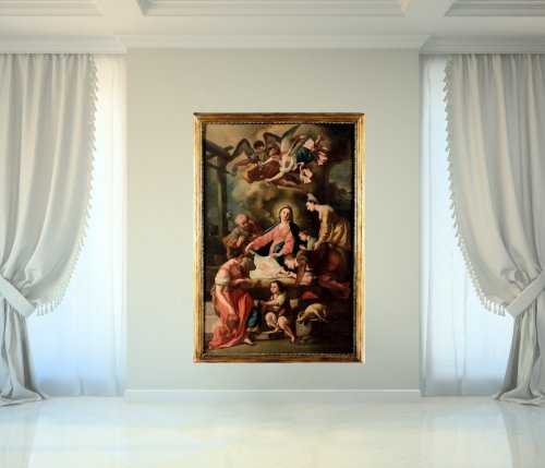  - Francesco Solimena (1657 - 1747), atelier - L'Adoration des bergers, XVIIe siècle